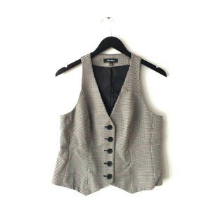 Nine West Checkered Vest Waistcoat Trendy Classic